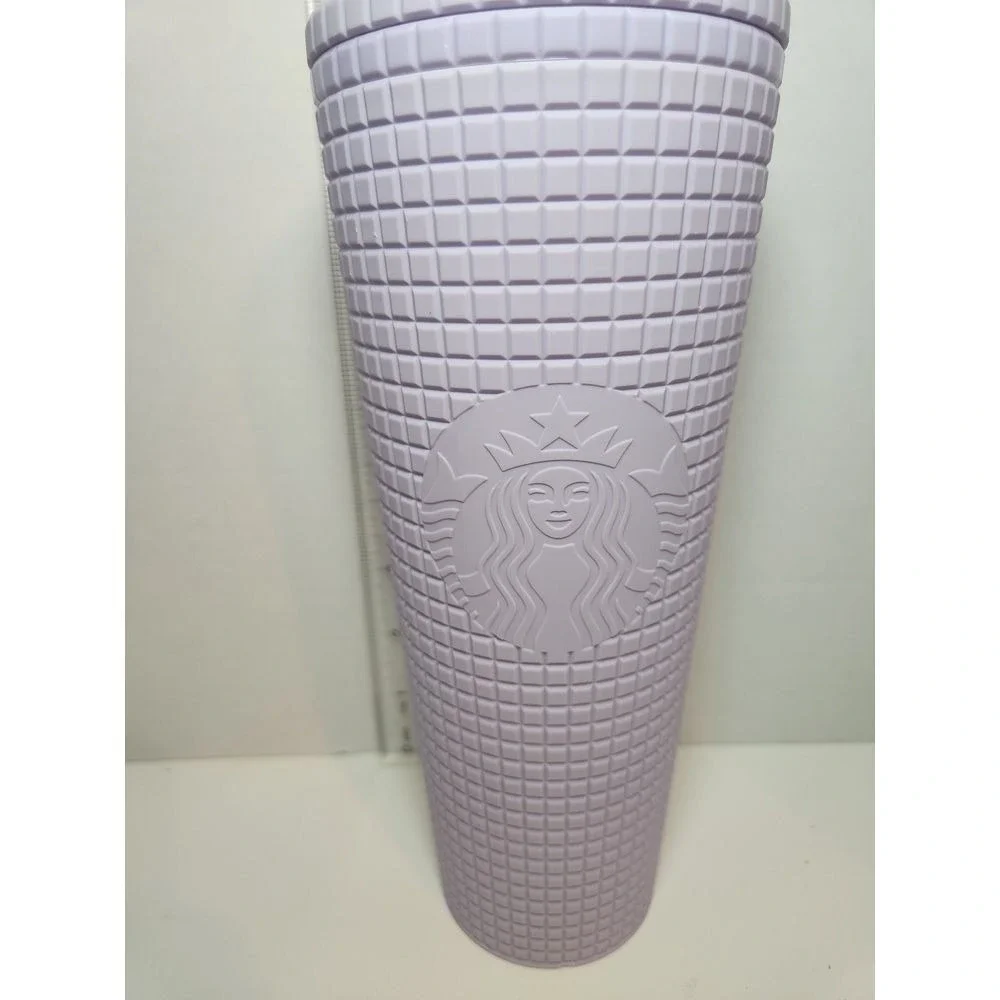Starbucks 2021 Matte Lilac Lavender Grid Studded 24 oz Tumbler Soft Touch NEW